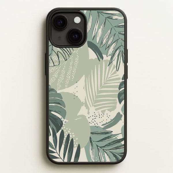 Green Leaf Pattern - Foliage  - Foliage Phone Case for iPhone 13 Mini