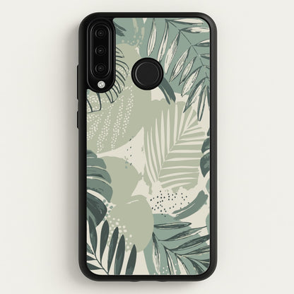 Green Leaf Pattern - Foliage  - Foliage Phone Case for Huawei P30 Lite
