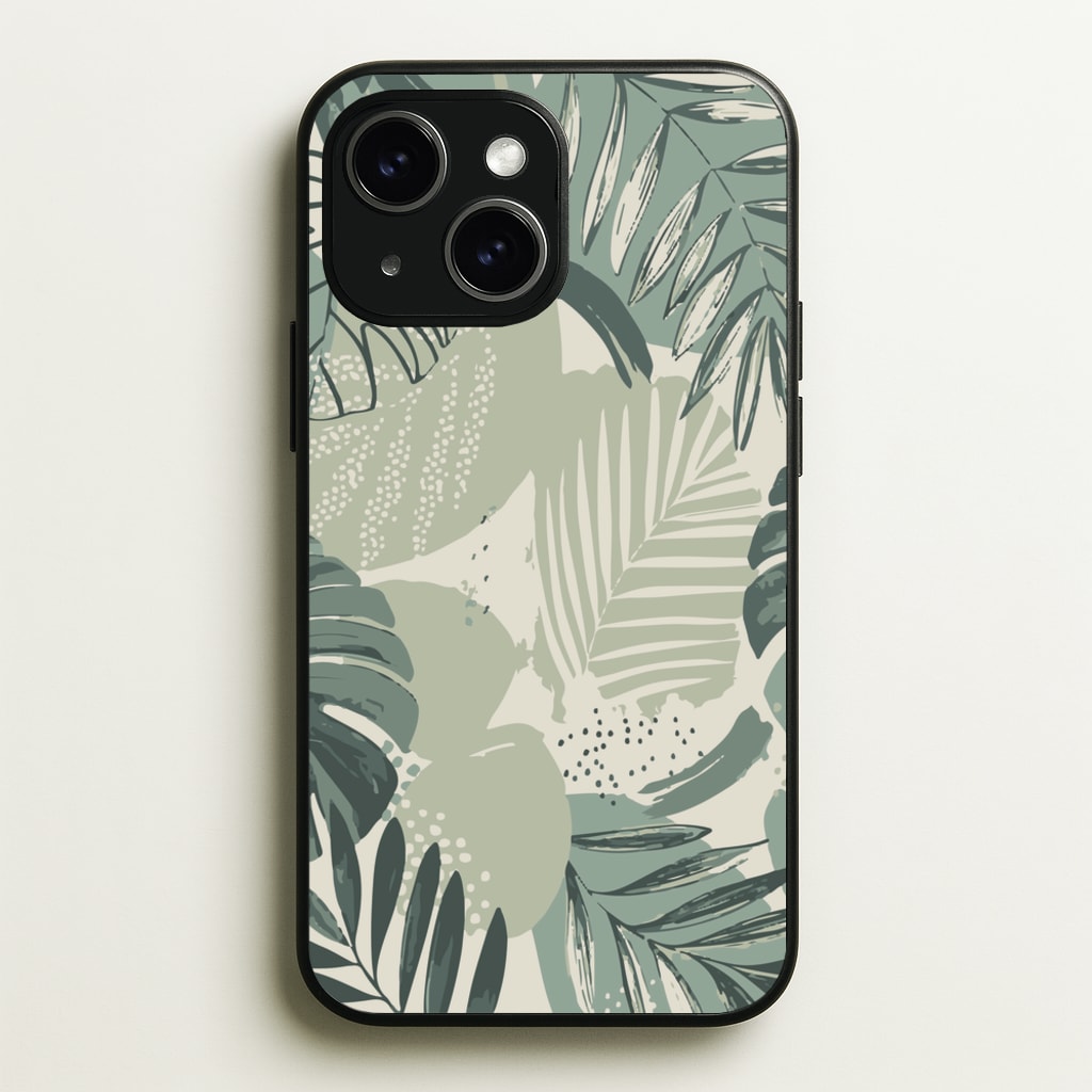 Green Leaf Pattern - Foliage  - Foliage Phone Case for iPhone 15 Plus
