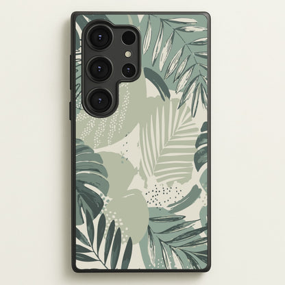 Green Leaf Pattern - Foliage  - Foliage Phone Case for Galaxy S25 Ultra
