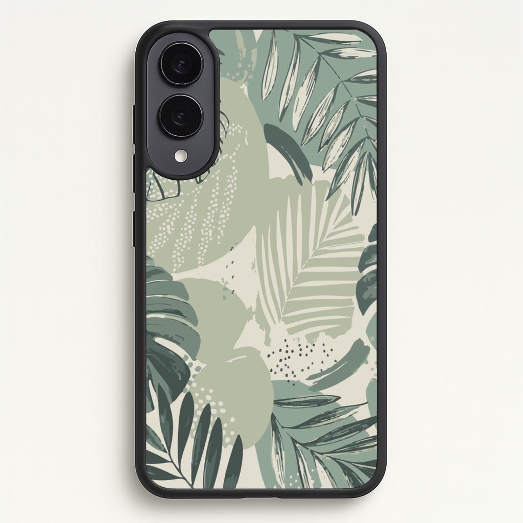Green Leaf Pattern - Foliage  - Foliage Phone Case for Galaxy S25 Edge