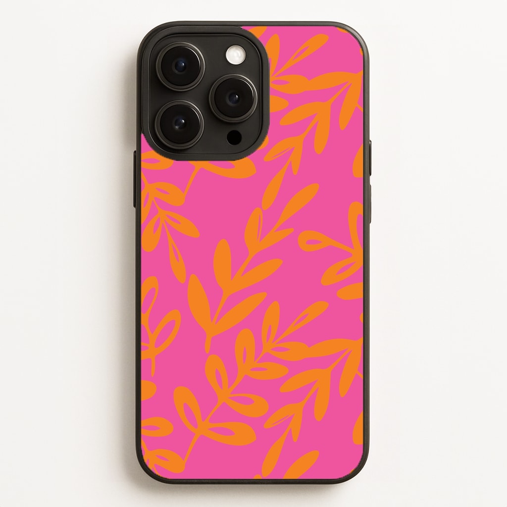 Pink & Orange Leaves - Foliage  - Foliage Phone Case for iPhone 16 Pro Max