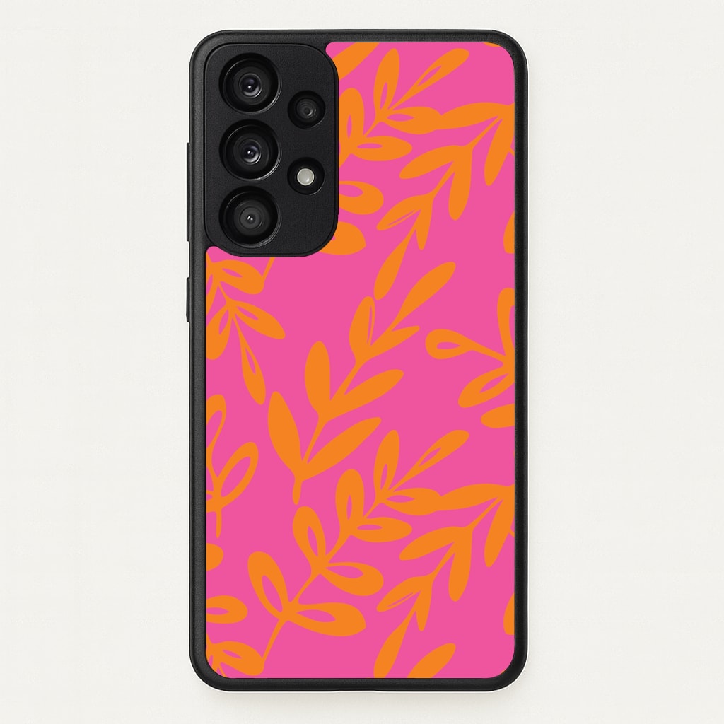 Pink & Orange Leaves - Foliage  - Foliage Phone Case for Galaxy A53