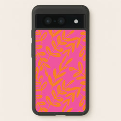 Pink & Orange Leaves - Foliage  - Foliage Phone Case for Google Pixel 8
