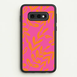 Pink & Orange Leaves - Foliage  - Foliage Phone Case for Galaxy S10e