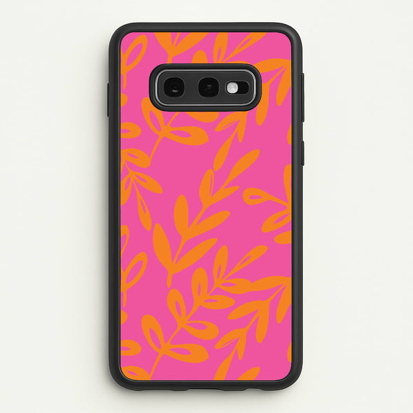 Pink & Orange Leaves - Foliage  - Foliage Phone Case for Galaxy S10e