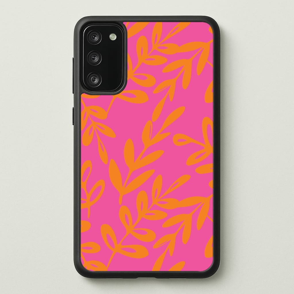 Pink & Orange Leaves - Foliage  - Foliage Phone Case for Galaxy S20FE