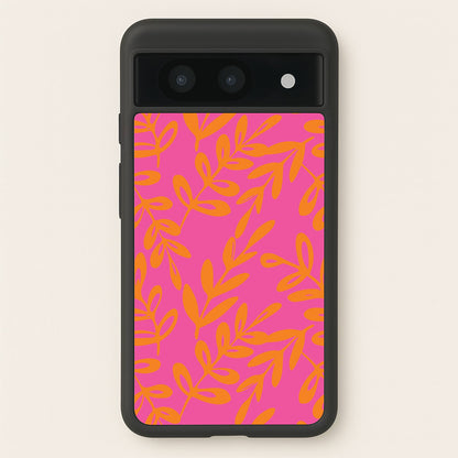 Pink & Orange Leaves - Foliage  - Foliage Phone Case for Google Pixel 8a
