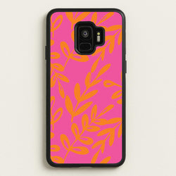 Pink & Orange Leaves - Foliage  - Foliage Phone Case for Galaxy S9