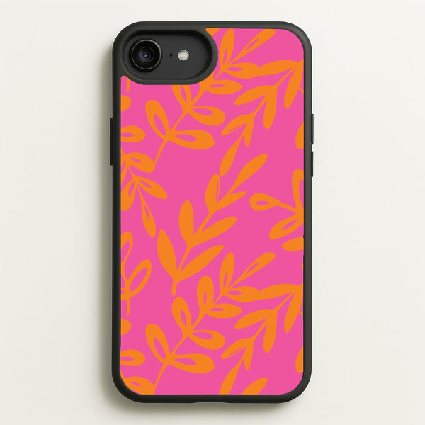 Pink & Orange Leaves - Foliage  - Foliage Phone Case for iPhone 6 Plus / 7 Plus / 8 Plus