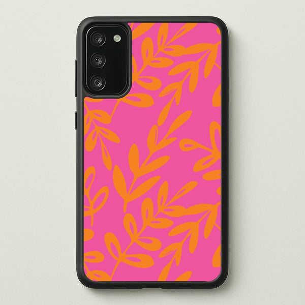 Pink & Orange Leaves - Foliage  - Foliage Phone Case for Galaxy A41