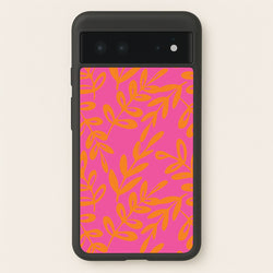 Pink & Orange Leaves - Foliage  - Foliage Phone Case for Google Pixel 6