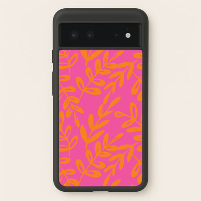 Pink & Orange Leaves - Foliage  - Foliage Phone Case for Google Pixel 6