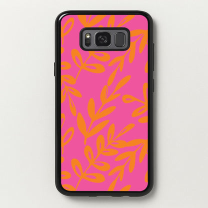 Pink & Orange Leaves - Foliage  - Foliage Phone Case for Galaxy S8 Plus