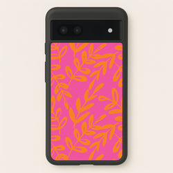 Pink & Orange Leaves - Foliage  - Foliage Phone Case for Google Pixel 7a