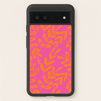 Pink & Orange Leaves - Foliage  - Foliage Phone Case for Google Pixel 7a