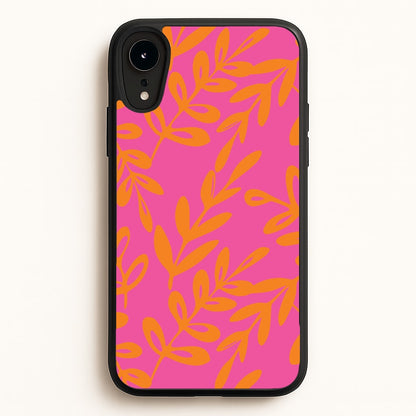Pink & Orange Leaves - Foliage  - Foliage Phone Case for iPhone XR