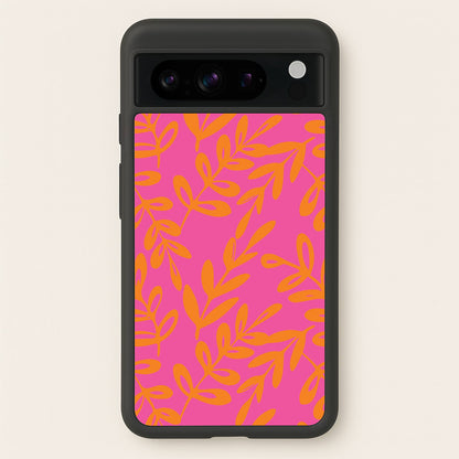 Pink & Orange Leaves - Foliage  - Foliage Phone Case for Google Pixel 8 Pro
