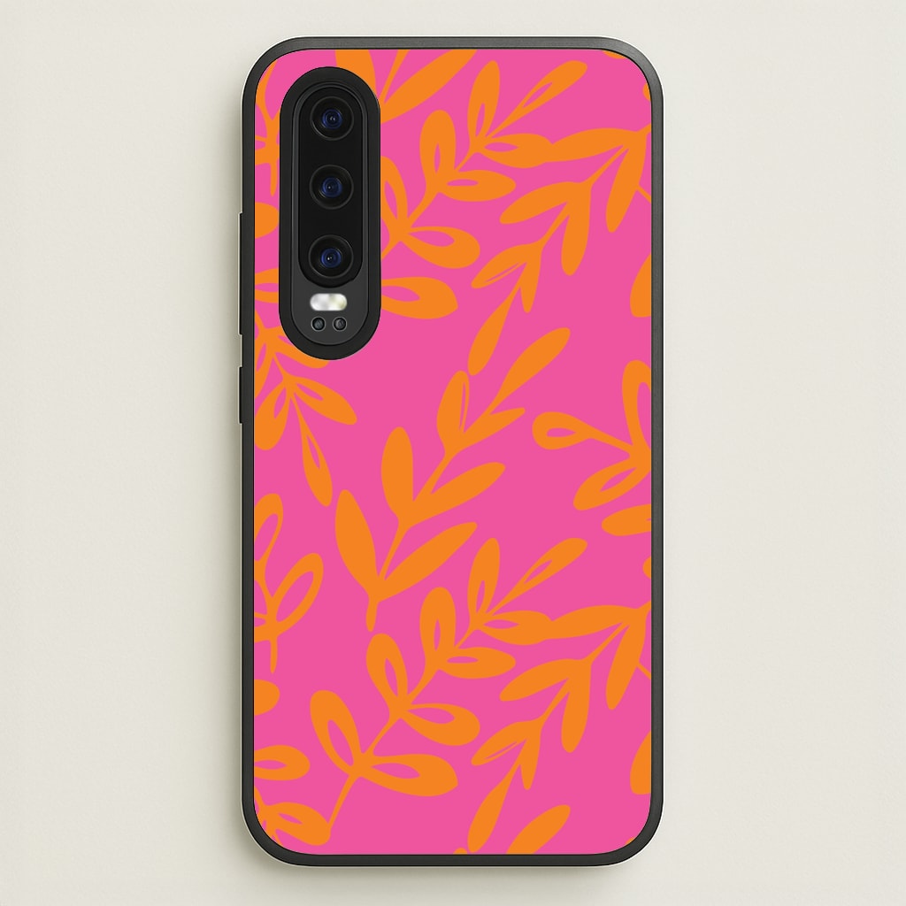 Pink & Orange Leaves - Foliage  - Foliage Phone Case for Huawei P30