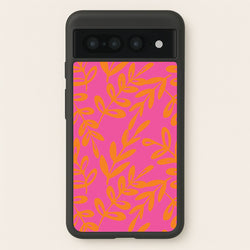 Pink & Orange Leaves - Foliage  - Foliage Phone Case for Google Pixel 7 Pro