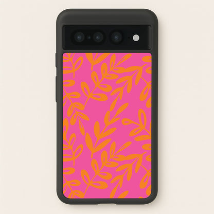 Pink & Orange Leaves - Foliage  - Foliage Phone Case for Google Pixel 7 Pro