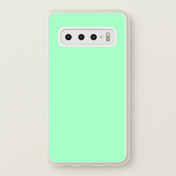 Back To Casics - Pretty Pastels - Plain Green  - Plain Phone Case for Galaxy S10 Plus