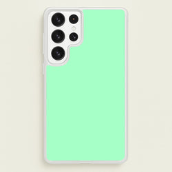Back To Casics - Pretty Pastels - Plain Green  - Plain Phone Case for Galaxy S22 Ultra