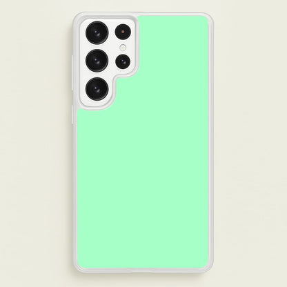 Back To Casics - Pretty Pastels - Plain Green  - Plain Phone Case for Galaxy S22 Ultra