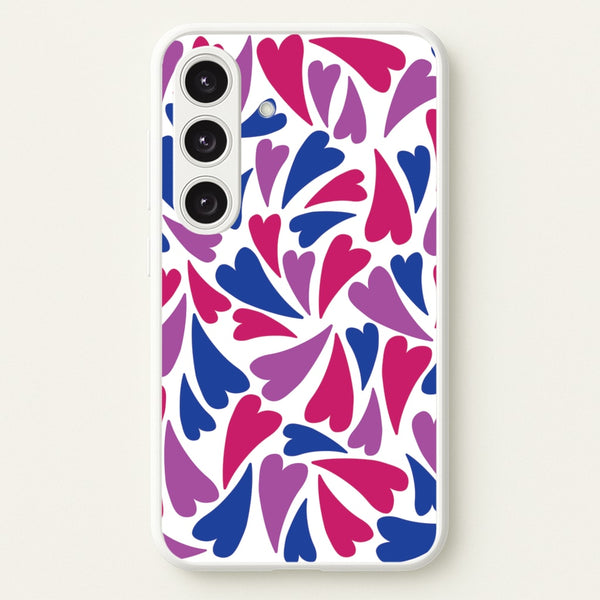 Bisexual Hearts - Pride  - Pride Phone Case for Galaxy S24 Plus
