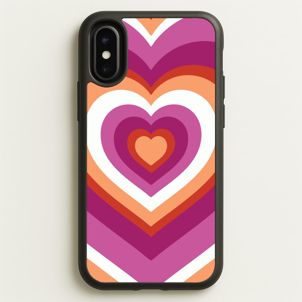 Lesbian Pride Heart  - Pride Phone Case for iPhone X / XS