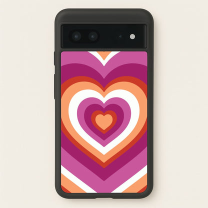 Lesbian Pride Heart  - Pride Phone Case for Google Pixel 7