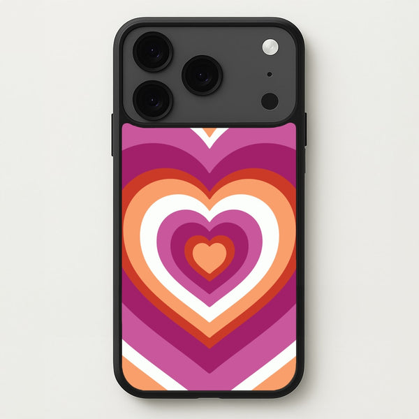Lesbian Pride Heart Phone Case for iPhone 17 Pro Max