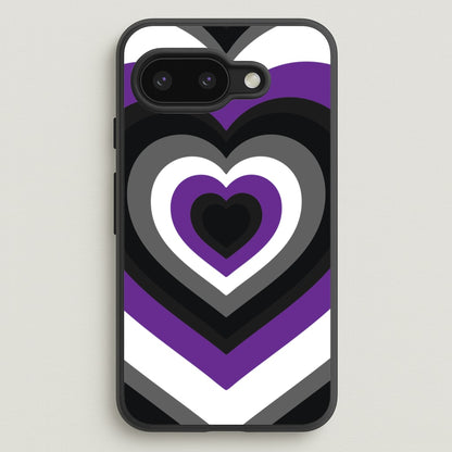 Asexual Pride Heart  - Pride Phone Case for Google Pixel 9a