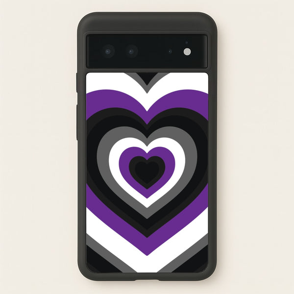 Asexual Pride Heart  - Pride Phone Case for Google Pixel 6