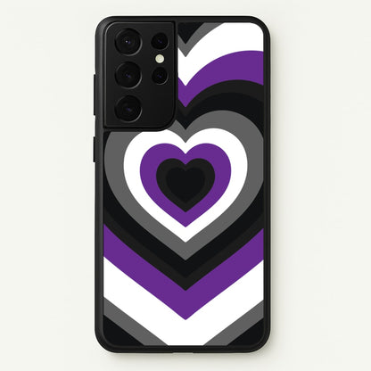 Asexual Pride Heart  - Pride Phone Case for Galaxy S21 Ultra