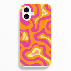 Orange And Pink Psychedelic Pattern  - Psychedelic Phone Case for iPhone 16 Plus