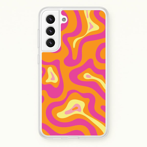 Orange And Pink Psychedelic Pattern  - Psychedelic Phone Case for Galaxy S22 Plus