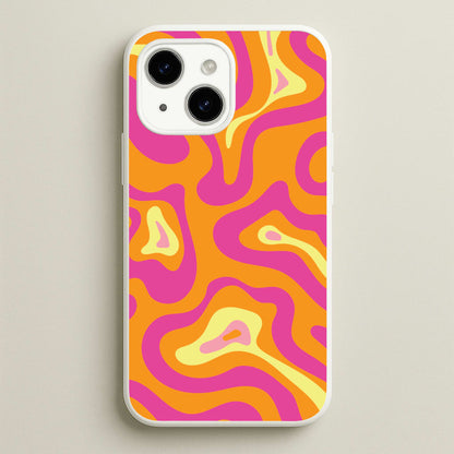 Orange And Pink Psychedelic Pattern  - Psychedelic Phone Case for iPhone 15