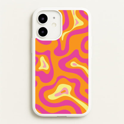 Orange And Pink Psychedelic Pattern  - Psychedelic Phone Case for iPhone 12 Mini