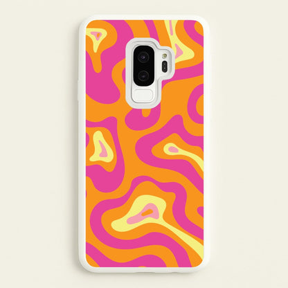 Orange And Pink Psychedelic Pattern  - Psychedelic Phone Case for Galaxy S9 Plus