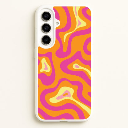 Orange And Pink Psychedelic Pattern  - Psychedelic Phone Case for Galaxy A56