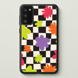 Abstract Flowers Checkered Pattern  - Psychedelic Phone Case for Galaxy S20FE