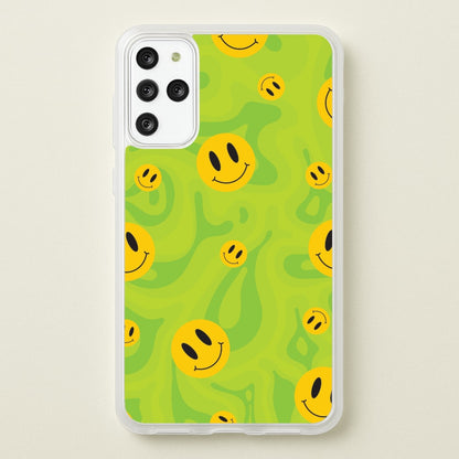 Green Wavey Smileys Pattern  - Psychedelic Phone Case for Galaxy S20 Plus