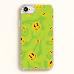 Green Wavey Smileys Pattern  - Psychedelic Phone Case for iPhone 6 Plus / 7 Plus / 8 Plus