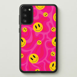 Pink Wavey Smileys Pattern  - Psychedelic Phone Case for Galaxy A41