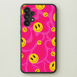 Pink Wavey Smileys Pattern  - Psychedelic Phone Case for Galaxy A13