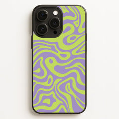 Green And Purple Waves Pattern Phone Case