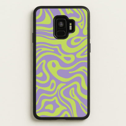 Green And Purple Waves Pattern  - Psychedelic Phone Case for Galaxy S9