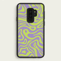 Green And Purple Waves Pattern  - Psychedelic Phone Case for Galaxy S9 Plus