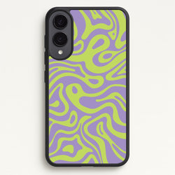 Green And Purple Waves Pattern  - Psychedelic Phone Case for Galaxy S25 Edge